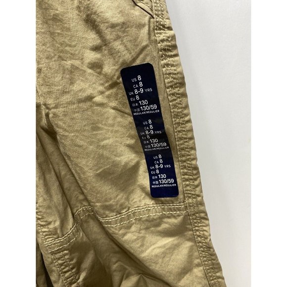 Gap Kids Boys Drawstring Tan Khaki Cargo Pants - Size 8, New - Picture 2 of 11